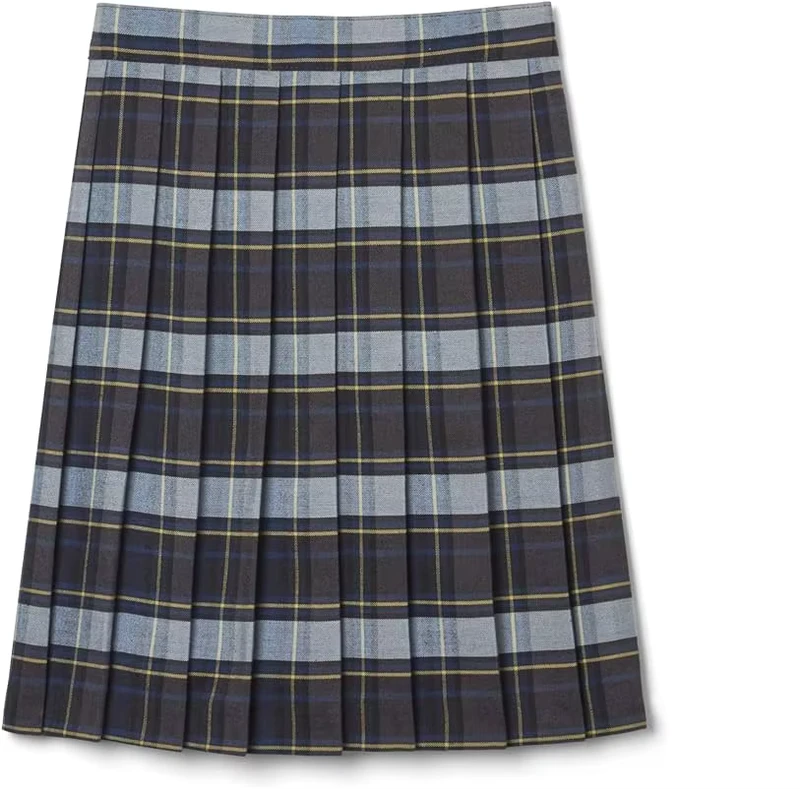 School-Girls-Pleated-Skirt-Uniform-Red-Plaid-School-Uniform-Skort-Checkered-Polyester-Skirt