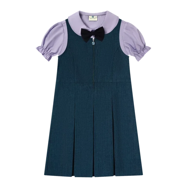 School-Logo-Customize-OEM-ODM-School-Uniform-Girls-Short-Dress-Pinafores-Shirt-Set-Short-Sleeve-White-Shirts-Uniform-for-Student