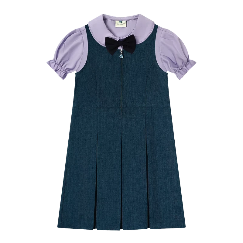 School-Logo-Customize-OEM-ODM-School-Uniform-Girls-Short-Dress-Pinafores-Shirt-Set-Short-Sleeve-White-Shirts-Uniform-for-Student