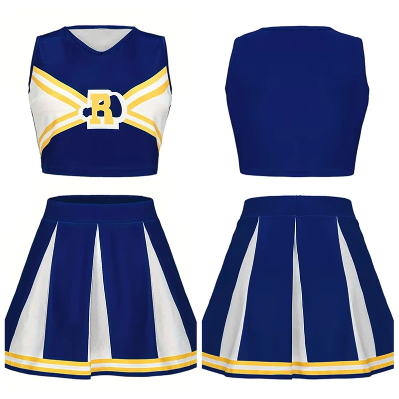 School-Sport-TZ25032-Cosplay-Halloween-Costume-Style-Uniform-Cheer-Crop-Top-with-Skirt-Set-For-Carnival-Stage-Performance