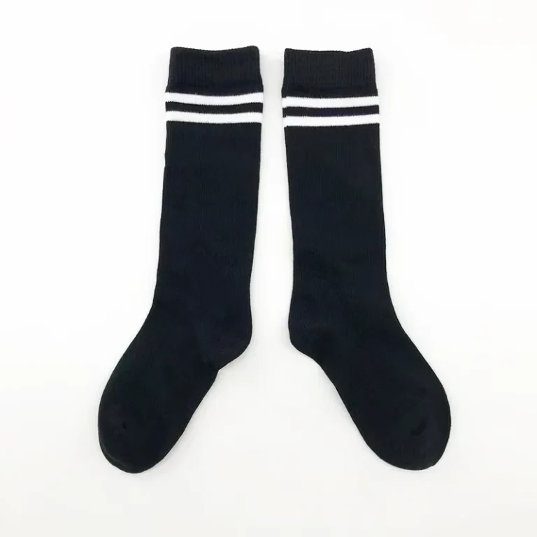 School-Student-Uniform-Unisex-Girls-and-Boys-Knitted-Striped-Black-and-White-Cotton-Knee-high-Socks-for-All-season-DailyWear