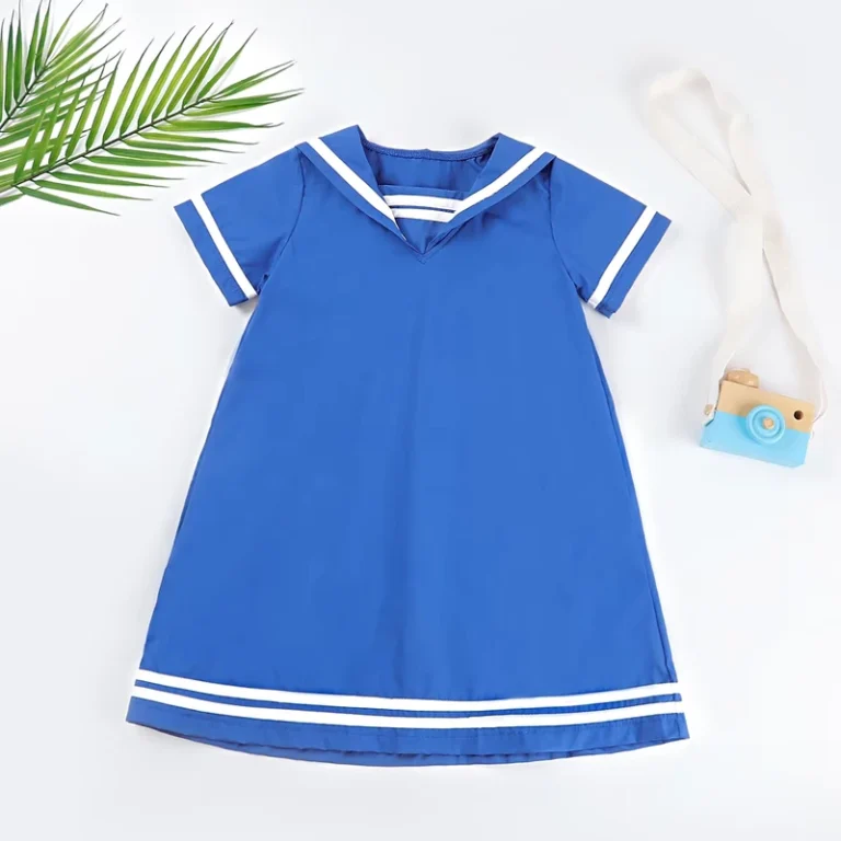 School-Uniform-Clothes-Short-Sleeves-Cute-Design-Casual-Dress-Handmade-Kids-Clothes