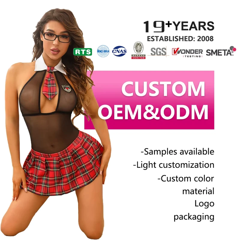 School-Uniform-Costumes-Sexy-Role-Play-Uniform-Erotic-Costume-Naughty-Lingerie-Plaid-Night-Halloween-Women-Roleplay-Sex-Cosplay