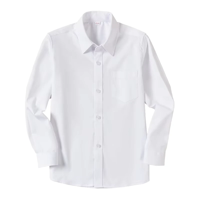 School-Uniform-Designs-Boy-Uniform-Shirt-School-Kids-Primary-White-Polyester-Cotton-Wrinkle-Free-Shirt