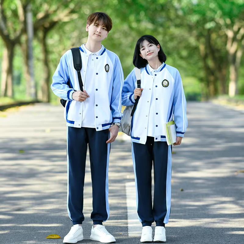 School-Uniform-Set-College-Style-Junior-High-School-Students-Autumn-Sportswear-Baseball-Uniform-Three-piece-Polyester-Unisex