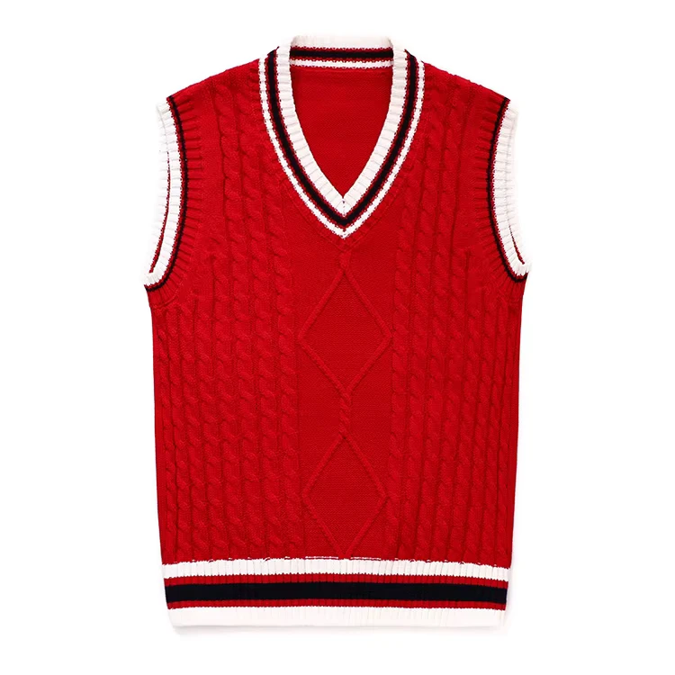 School-Uniform-Sweater-Unisex-Knitwear-Cable-Knit-Sleeveless-Cotton-Custom-Primary-Sweater-Vest-Design-for-Girls-Boys