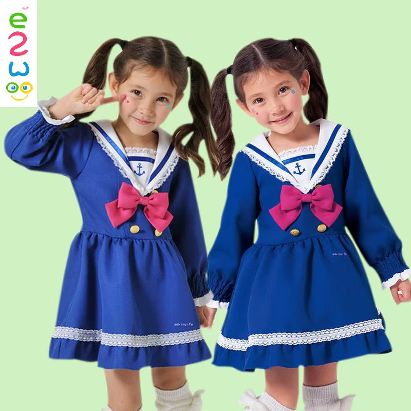 School-Uniforms-Child-Girls-Long-Sleeve-Dresses