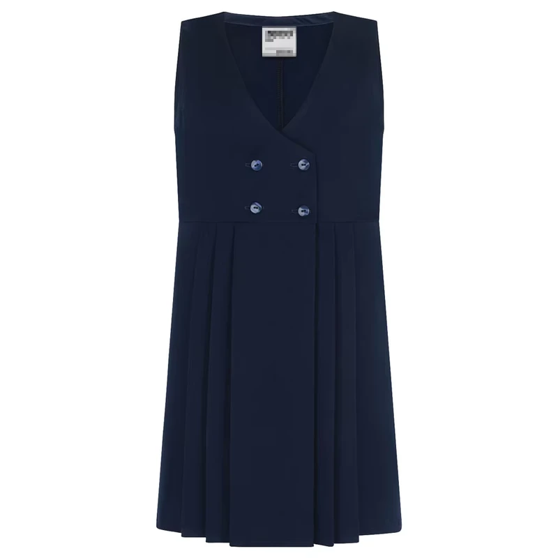 School-Uniforms-Girls-Clothes-Four-Button-6-Pleat-Skirt-Pinafore-Sleeveless-O-neck-Frock-Dresses