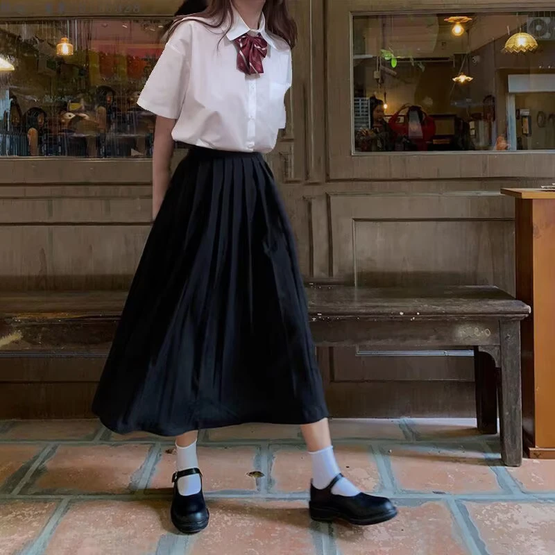School-Uniforms-Manufacturer-Korean-Style-100-Cotton-High-School-Uniforms-Students-Girls-White-Shirt-and-Skirt-Set