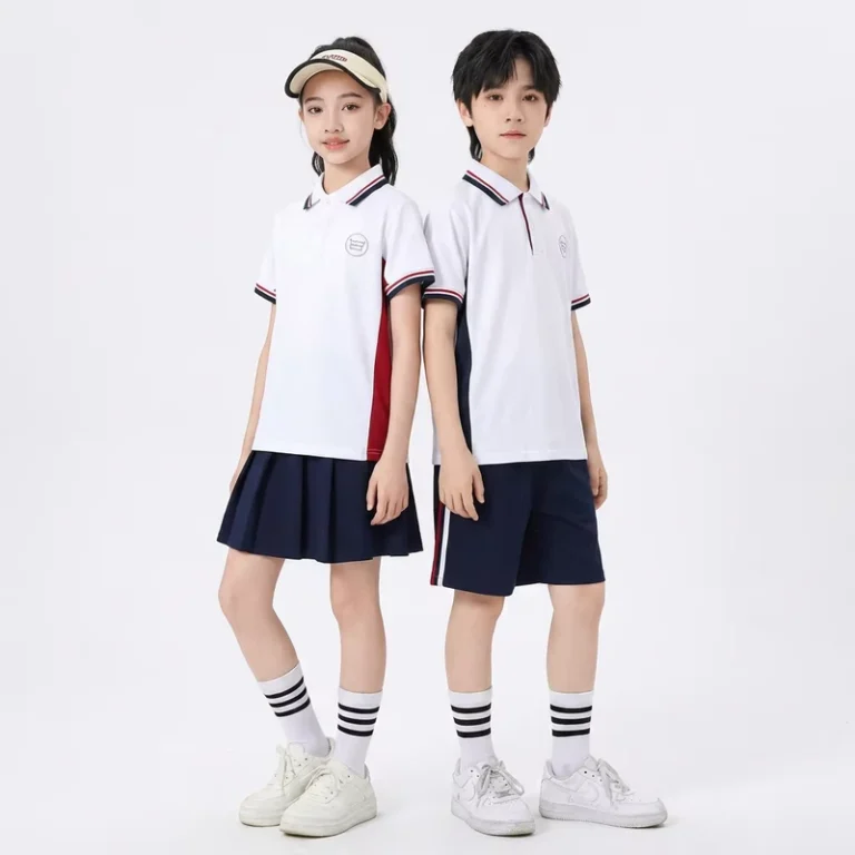 School-Uniforms-White-Polo-Shirt-with-Contrast-Side-Panels-for-Primary-Students-Factory-Custom-New-Design-521001