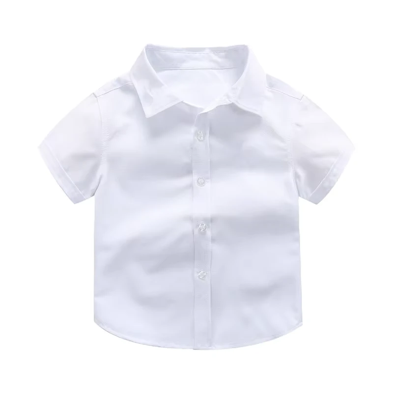 School-Uniforms-for-Children-Short-Sleeve-Shirt-School-Boys-Girls-White-Solid-Dress-Shirt