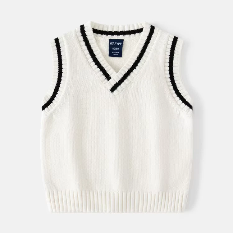 School-Vest-Crew-Neck-Knit-Casual-Fashion-Pullover-Cotton-Sweater-Top