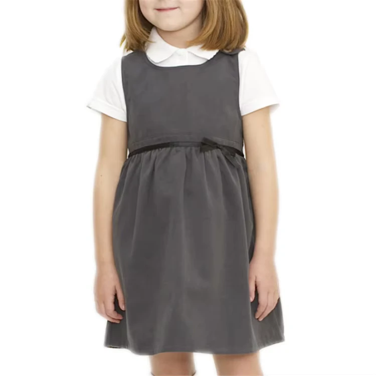 School-Wear-Dress-Girl-Custom-School-Uniform-Pinafore-Bib-Dress