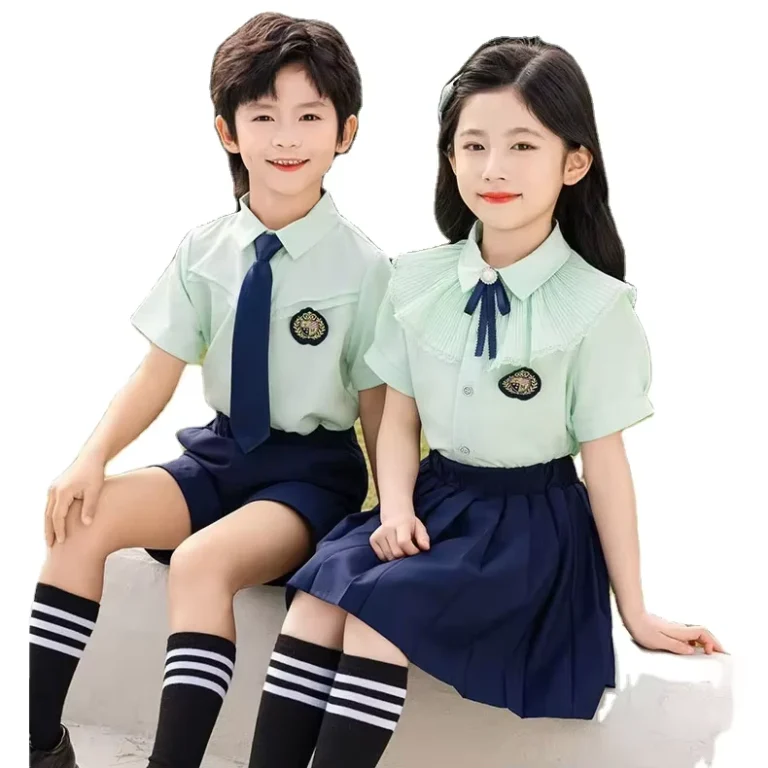 Short-sleeved-Shirt-Fabric-Comfortable-Student-Uniform-Fresh-and-Elegant-Design-Style-Suitable-for-Summer-School-Uniforms