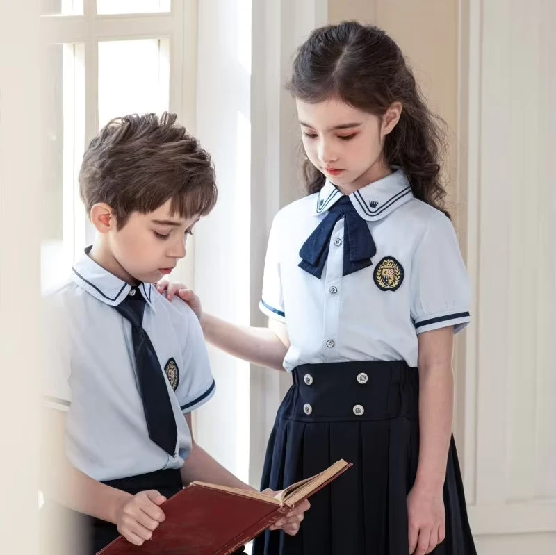 Short-sleeved-Shirt-Student-Uniform-Suitable-for-Summer-Lightweight-and-Breathable-Fabric-International-School-Uniform