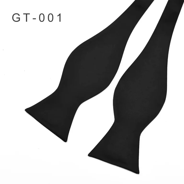 Silk-Masonic-Various-Design-Double-Sided-Solid-Black-Self-Tie-Bow-Tie