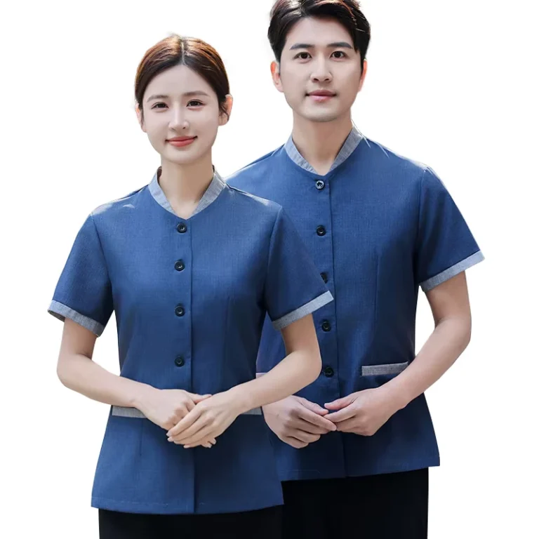 Slim-Fit-Boxy-Work-Shirt-Housekeeping-Blue-Polo-Shirt-School-Uniform-Hotel-Cleaning-Custom-Construction-Shirts