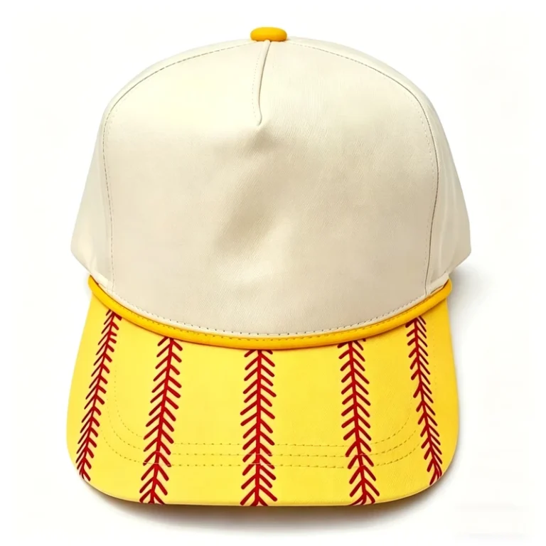 Softball-Baseball-Cap-Yellow-White-Stitched-Trucker-Hat-Unisex-Adjustable-Sports-Cap-for-Men-Women-Outdoor-Sun-Hat