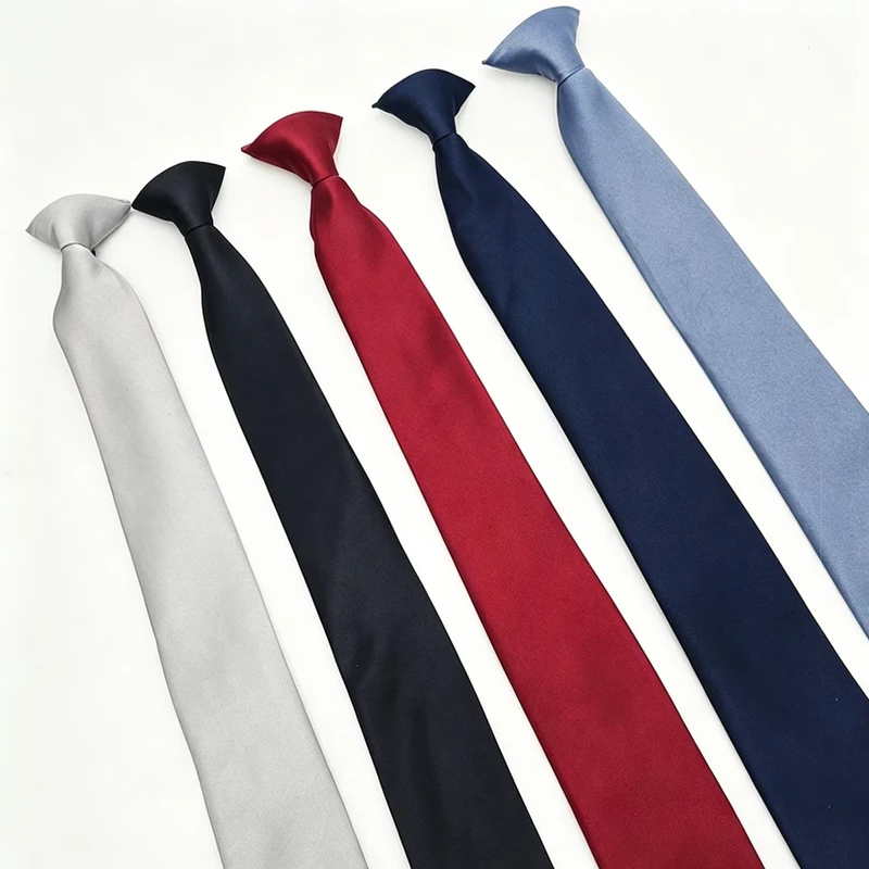 Solid-Color-Clip-on-Tie-for-Men-Pre-Tied-Clip-Necktie-Easy-to-Remove-Safety-Breakaway-Design-with-Adjustable-Strap-Formal-Wear