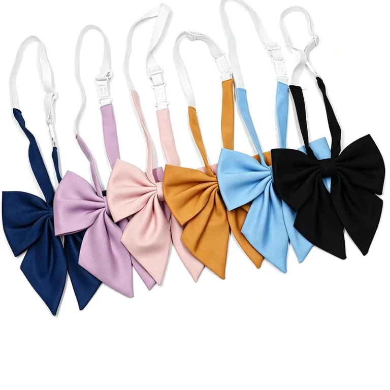 Solid-Color-JK-Hane-Batwing-Bow-Tie-Pre-tied-Adjustable-Strap-Girls-Uniform-Accessories-Japanese-Style-School-Shirt-Bowknot