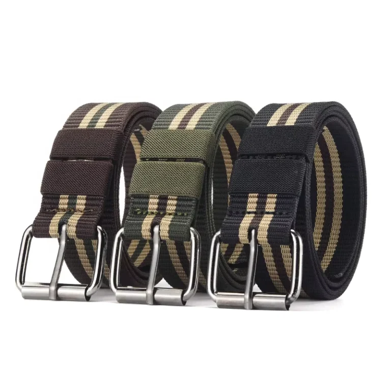 Solid-Colored-Belt-with-Canvas-Stripes-for-Student