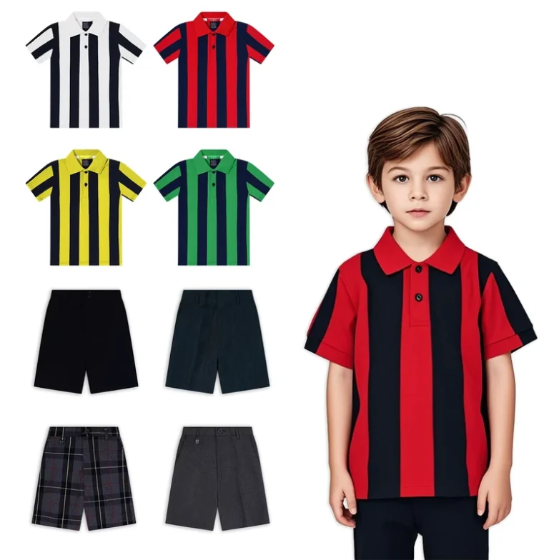 Sport-Boys-School-Uniform-Set-Custom-Logo-Short-Sleeve-Polo-Shirt-Shorts-for-Primary-and-Secondary-Schools-Clothing-Set