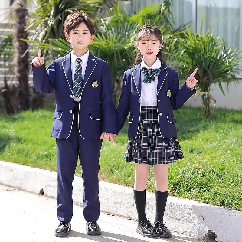Spot-Goods-Fashion-Children-Full-Set-Middle-School-High-Kids-Boy-and-Girl-School-Uniform