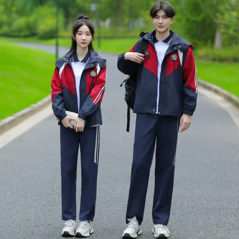 Spring-Autumn-Children-Unisex-Middle-School-Class-Uniform-Set-Polyester-Windbreaker-Jacket-for-Sports-Meet-Opening-Ceremony