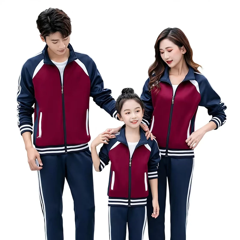 Spring-Autumn-Custom-High-School-Kindergarten-Men-Primary-Anti-Pilling-Solid-ODM-Jersey-Cotton-Zipper-Long-Sleeve-360g