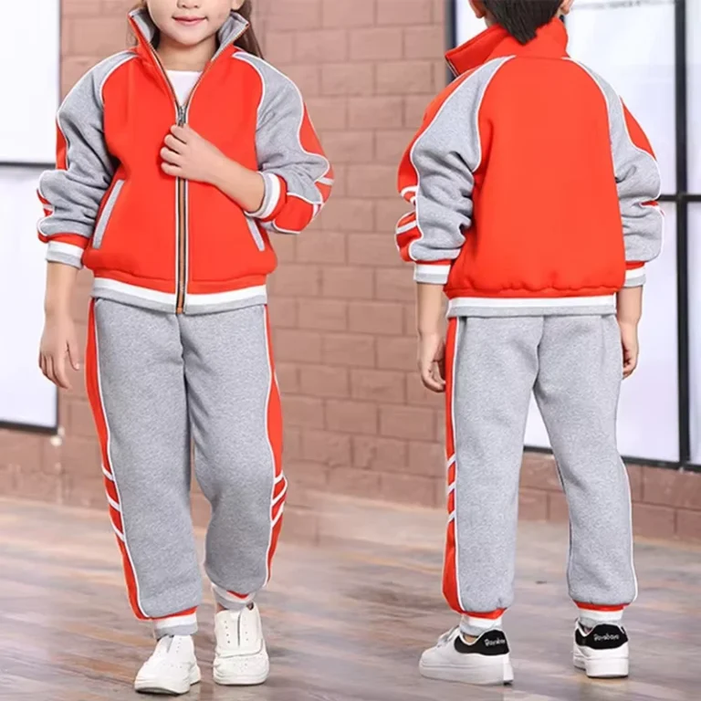 Spring-Autumn-Custom-Kindergarten-Uniform-Children-Cotton-Sportswear-Set-Jacket-Pant-Tracksuit