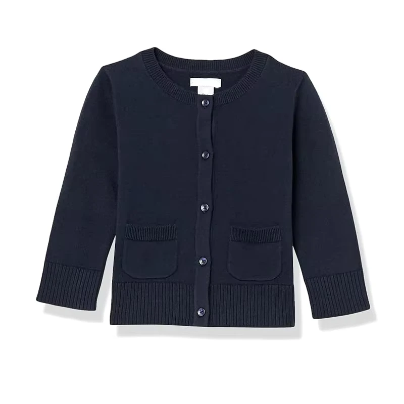 Spring-Autumn-Girls-Knit-Cardigan-Long-Sleeve-School-Uniform-Sweater-for-Older-Kids