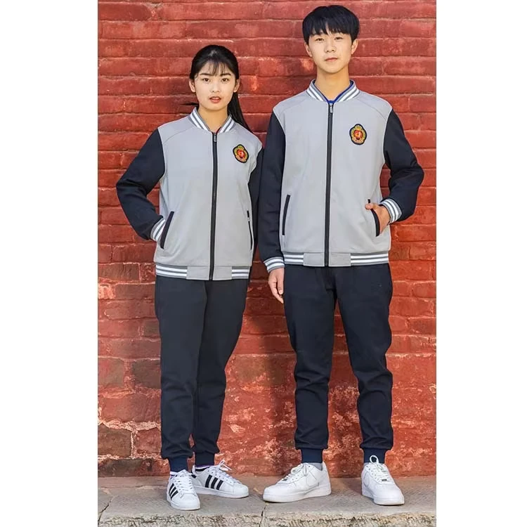 Spring-Autumn-High-School-Kindergarten-School-Uniforms-Children-Cotton-Sportswear-Jacket-and-Pant-Tracksuit