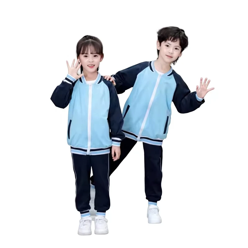 Spring-Autumn-Kindergarten-Elementary-School-Uniform-Two-Piece-Set-Polyester-Fleece-Unisex-Childrens-Sports-Suit-Back-to-School