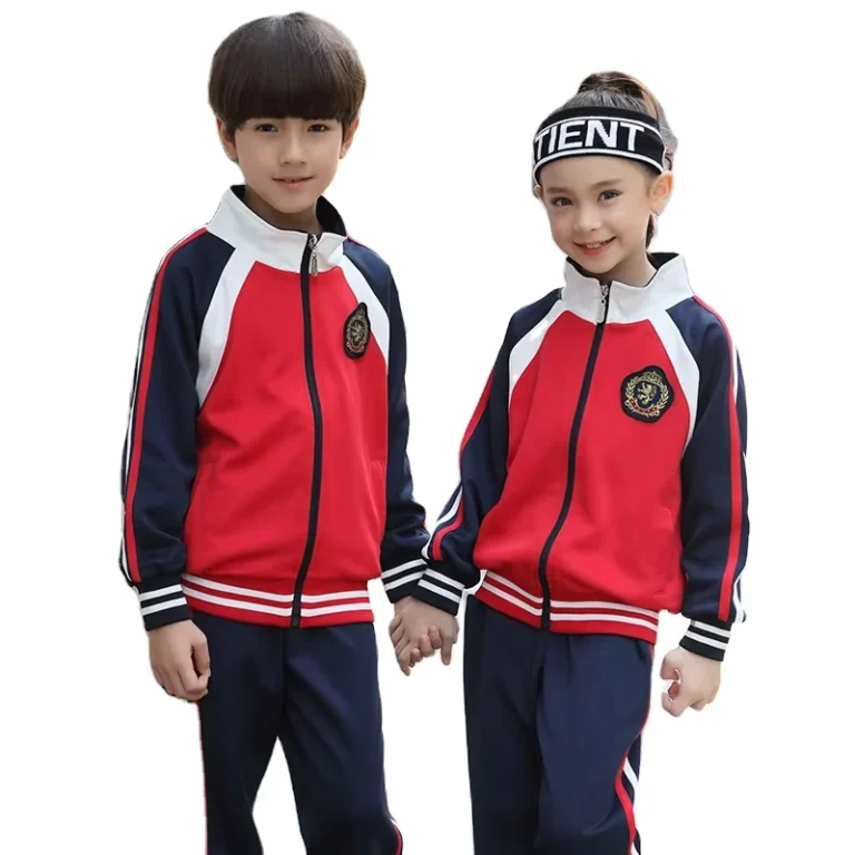 Spring-Autumn-Winter-Children-School-Uniform-Middle-School-Zipper-Coat-Polyester-Sports-Suits