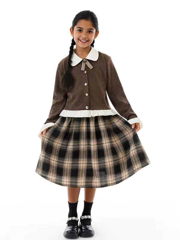 Spring-Seasons-Children-Girls-Long-Sleeve-Polyester-and-Cotton-School-Uniform-Kits-for-Middle-High-School-ODM