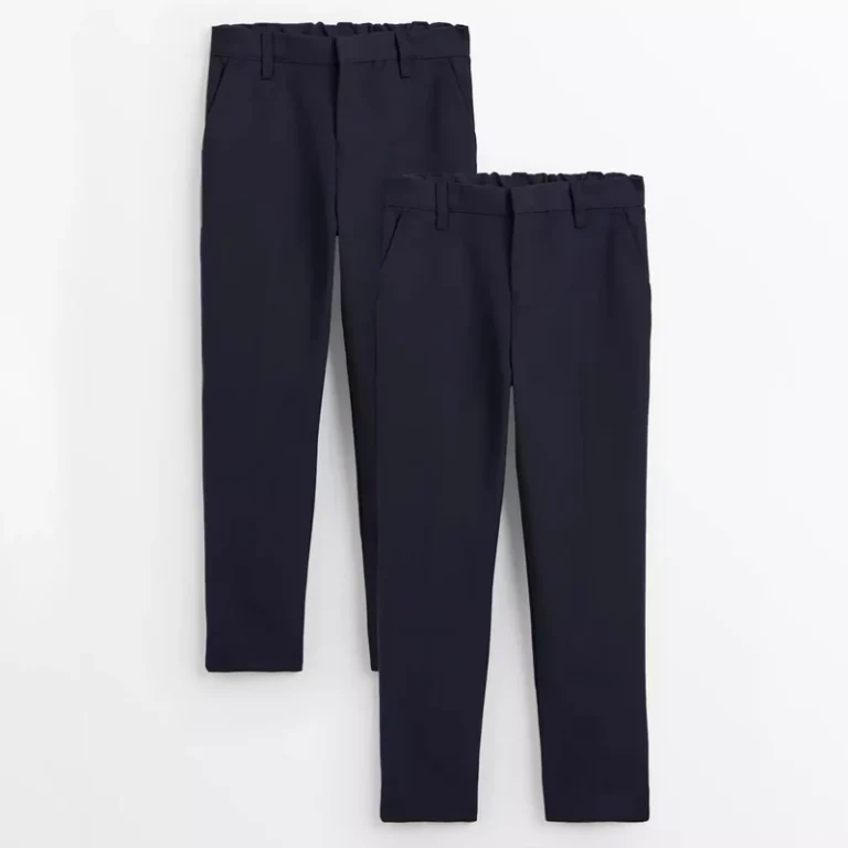 Spring-Summer-Basic-Skinny-Fit-Extendable-Hem-Trousers-School-Uniform-Kids-Long-Pants