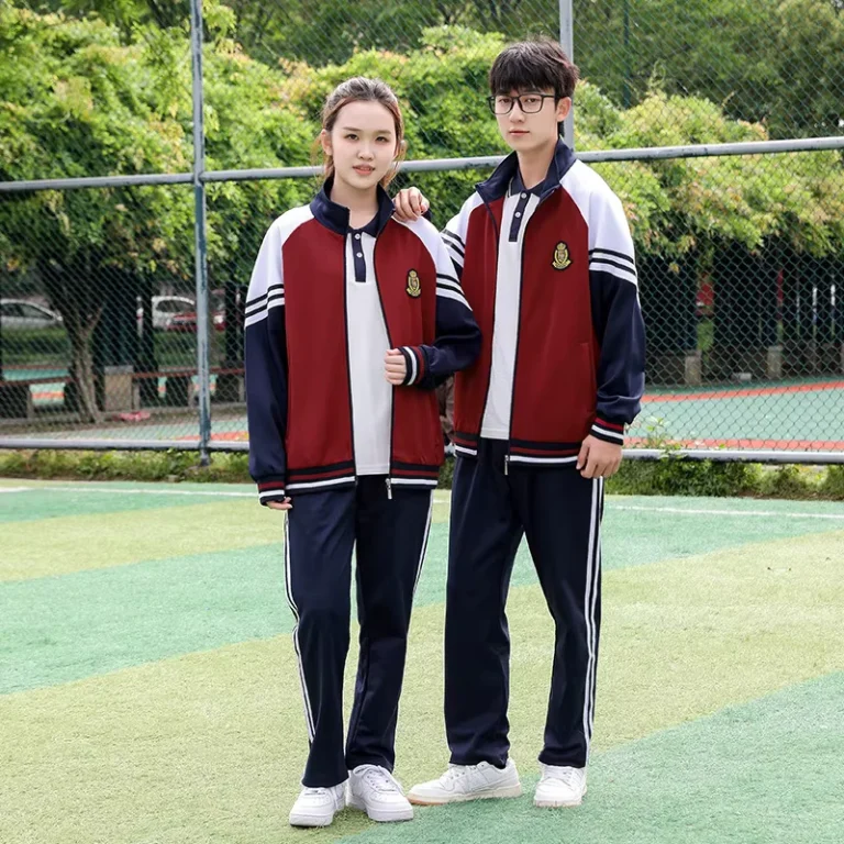 Spring-and-Autumn-Sportswear-2-Sets-of-School-Uniforms-Custom-Zipper-Long-sleeved-Suit-Comfortable-Sports-Style