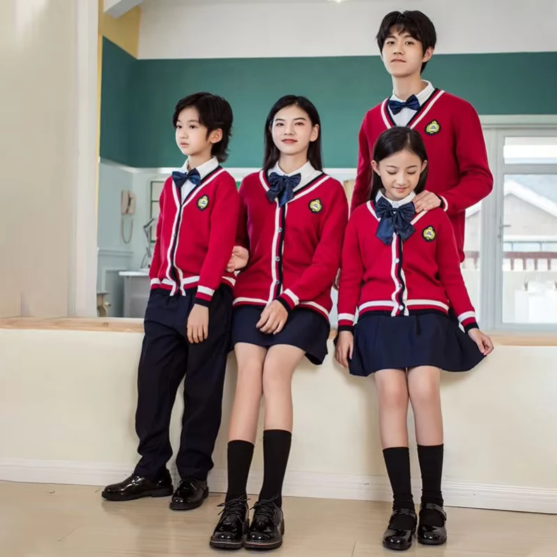 Spring-and-Fall-Cardigan-Sweater-and-Skirt-Pants-Sets-Modern-School-Uniform-Designs