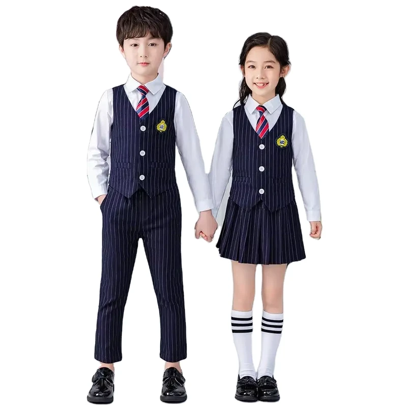 Spring-and-Summer-Kindergarten-School-Uniform-Design-Striped-Primary-School-Sportswear-Unisex-Uniform-Tank-Top