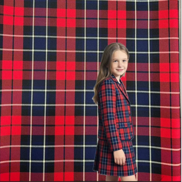 Stretch-Polyester-Rayon-Checked-Fabric-for-School-Uniform-Japanese-London-Design-Skirt-Yarn-Dyed-Fabric-T-R-65-35