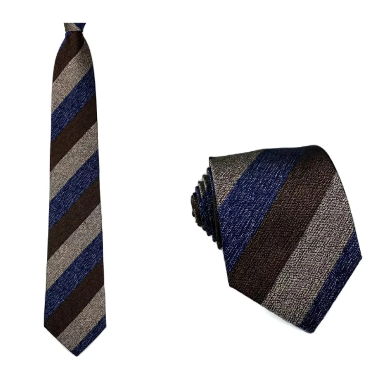 Striped-Necktie-Polyester-Fabric-Durable-Classic-Flexible-Customise-Jacquard-Elegant-Tie