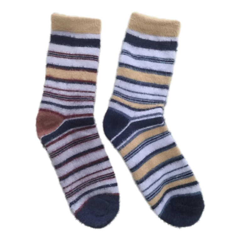 Striped-Pattern-Women-Crew-Socks-Breathable-Sporty-Nylon-Polyester-Spandex-Color-Block-Custom-for-School-Daily-Use