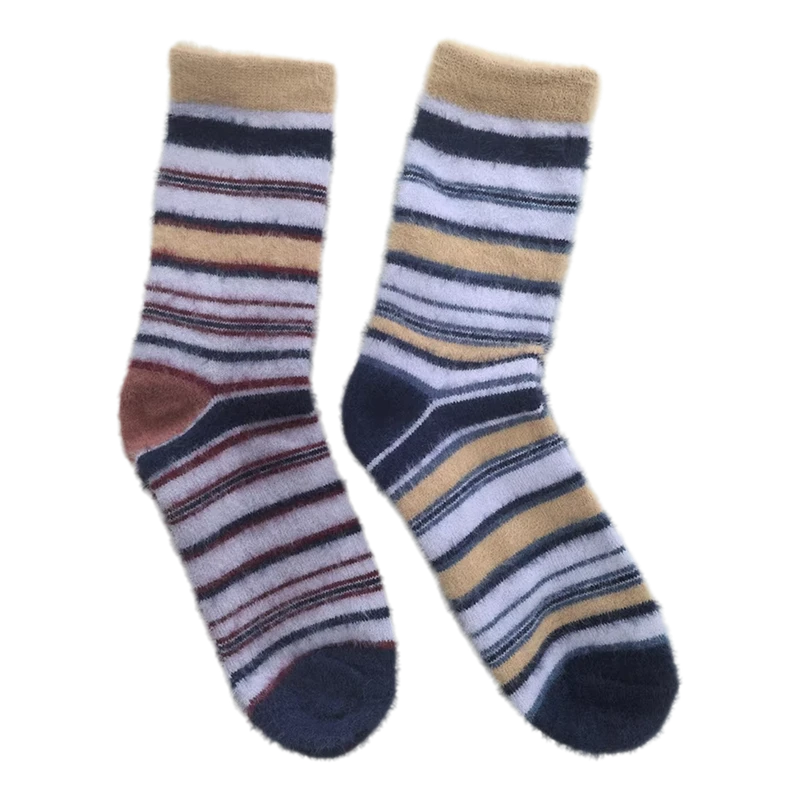 Striped-Pattern-Women-Crew-Socks-Breathable-Sporty-Nylon-Polyester-Spandex-Color-Block-Custom-for-School-Daily-Use