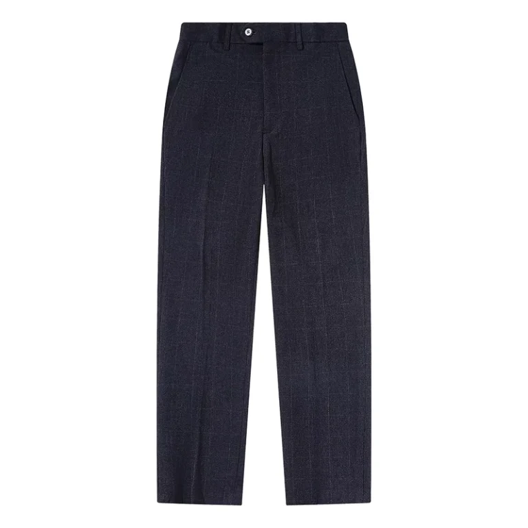 Student-Navy-Blue-Woven-Oxford-Uniform-Pants-School-Wear-Childrens-Formal-Bottoms
