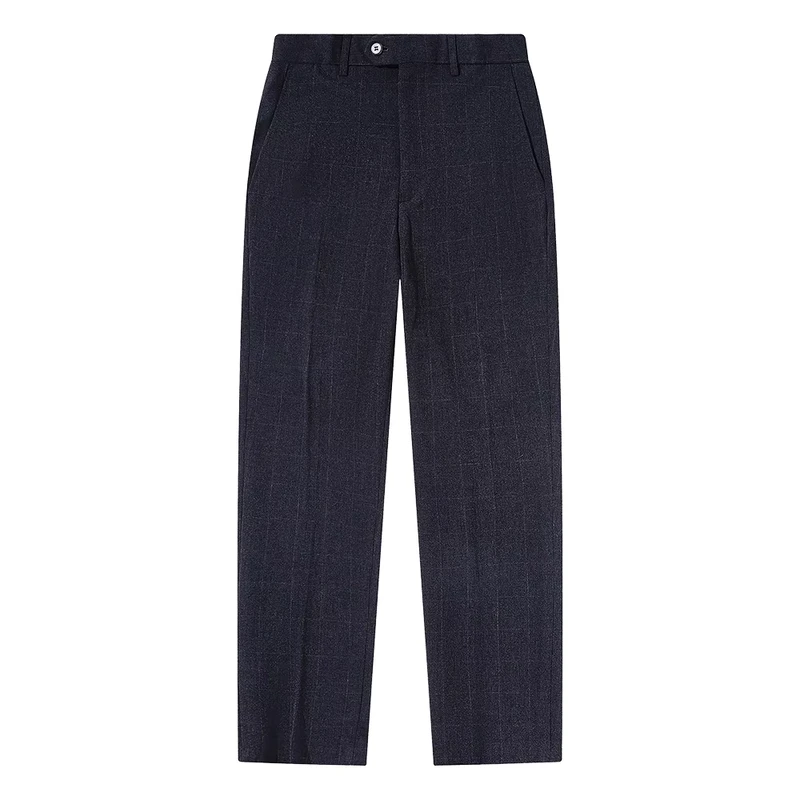 Student-Navy-Blue-Woven-Oxford-Uniform-Pants-School-Wear-Childrens-Formal-Bottoms