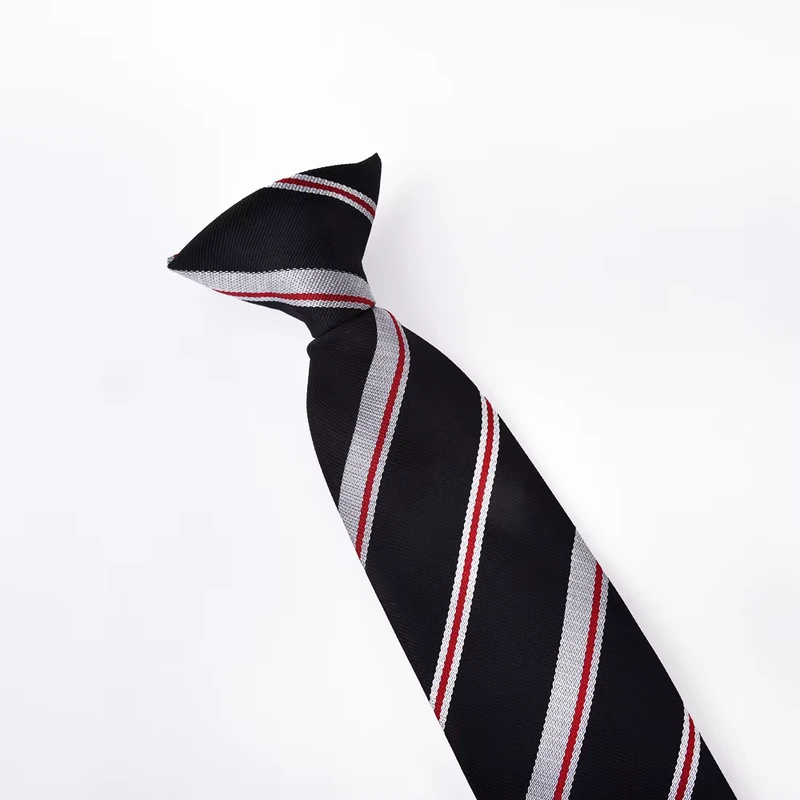 Student-Polyester-Stripe-Tie-Logo-Necktie-Customized-Children-School-Uniform-Clip-On-Ties