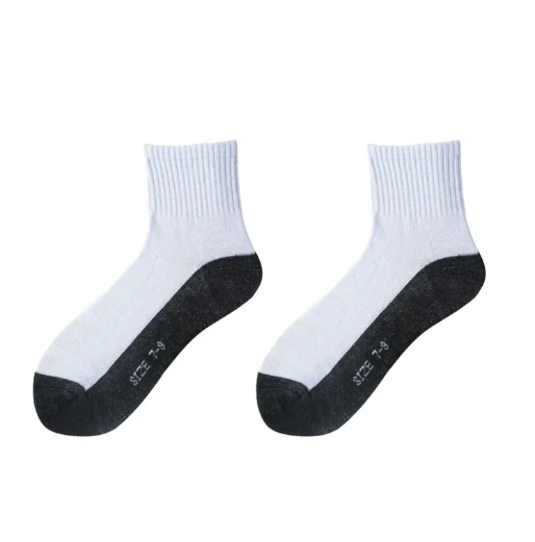 Student-Teenager-School-Socks-Breathable-Cotton-Polyester-Crew-Sport-Design-Anti-Bacterial-White-Black-Colors-for-Summer-Use