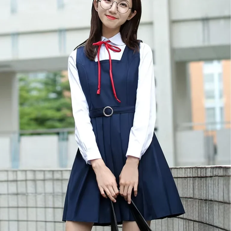 Student-Uniform-White-Shirt-Sailor-Suit-Vest-Dress-One-Piece-Dress-and-Suit-Set