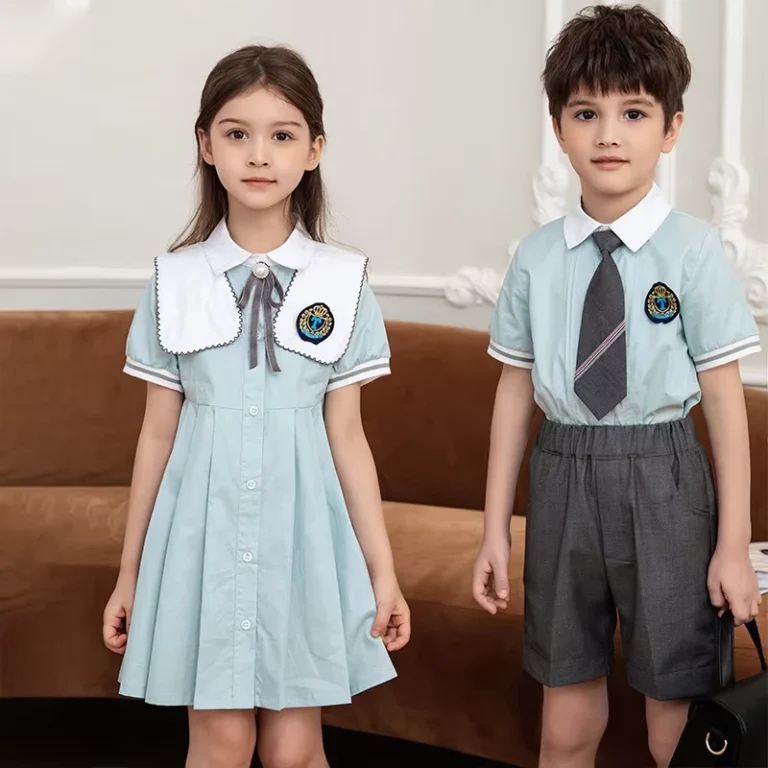 Summer-British-Style-Primary-School-Uniform-Set-for-Children-100-Cotton-Anti-pilling-Customizable