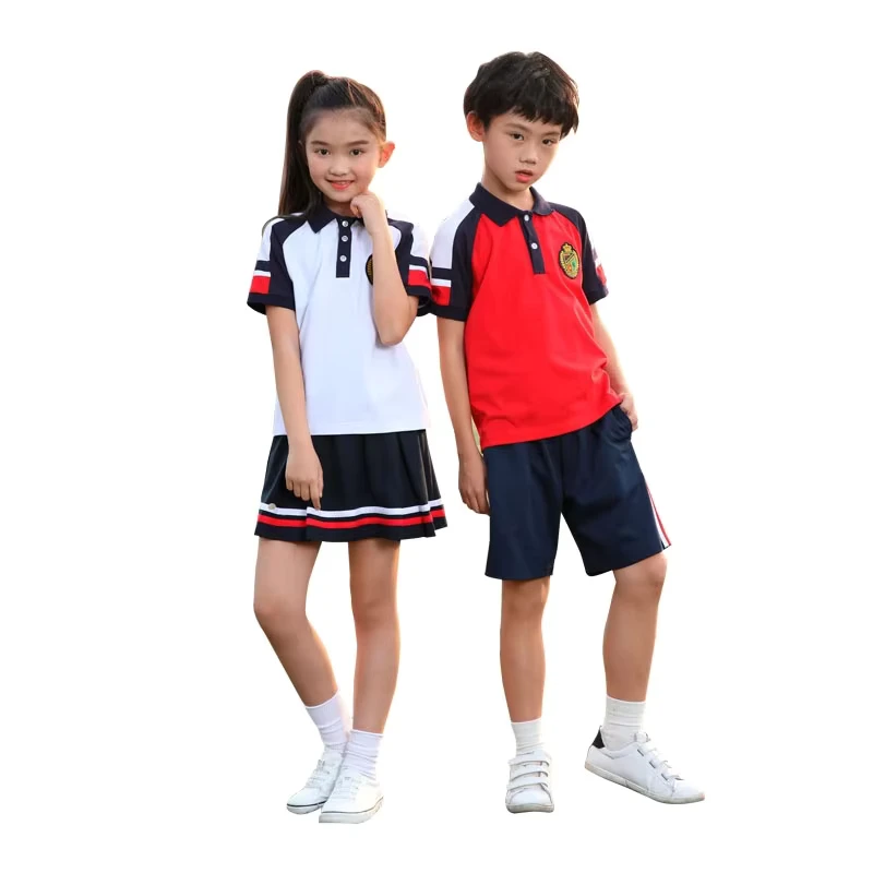 Summer-Childrens-Unisex-Cotton-Eco-friendly-Sportswear-Shirt-and-Shorts-Set-for-Boys-and-Girls-School-Uniforms